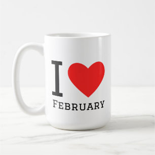 Caneca De Café Eu amo fevereiro