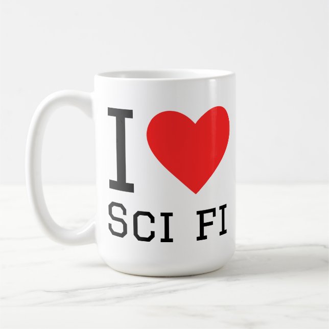 Caneca De Café Eu amo ficção científica (Esquerda)