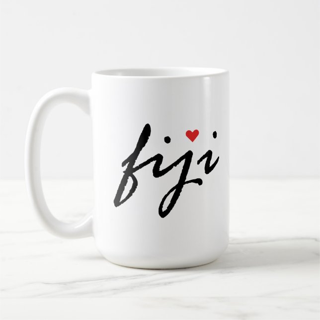 Caneca De Café Eu amo Fiji (Esquerda)