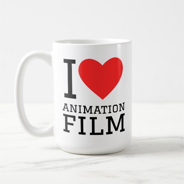 Caneca De Café Eu amo filme de animação  (Esquerda)