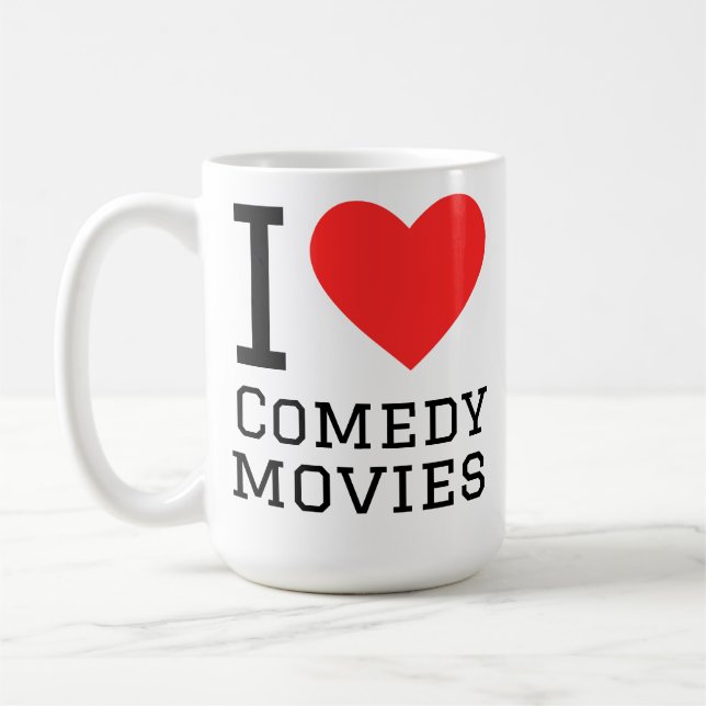 Caneca De Café Eu amo filmes de comédia (Esquerda)