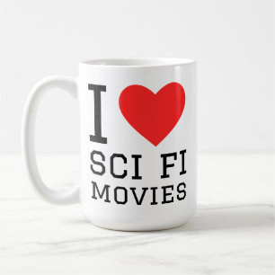 Caneca De Café Eu amo filmes de ficção científica