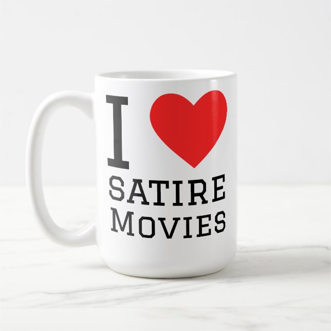 Caneca De Café Eu amo filmes de sátira  (Esquerda)