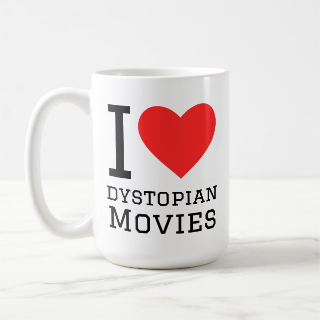 Caneca De Café Eu amo filmes distópicos (Esquerda)