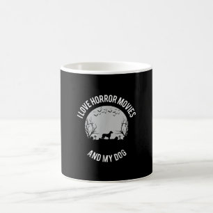 Caneca De Café Eu Amo Filmes Horrores E Meu Proprietário De Cacho