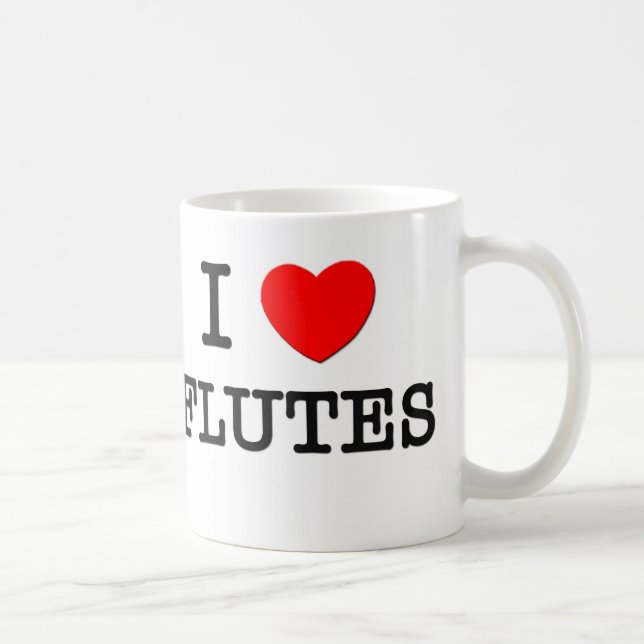 Caneca De Café Eu amo flautas (Direita)