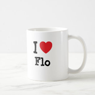 Caneca De Café Eu amo Flo Heart Shirt