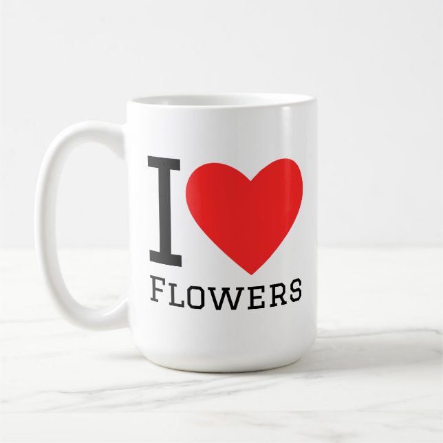 Caneca De Café Eu amo flores (Esquerda)