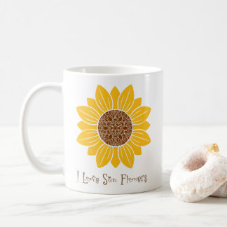 Caneca De Café Eu Amo Flores Sun Mug
