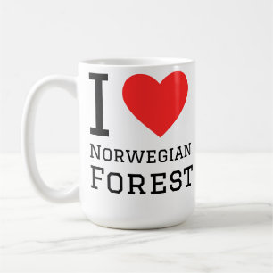 Caneca De Café Eu amo floresta norueguesa