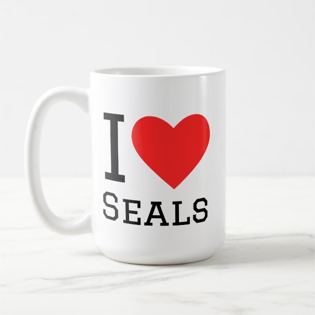 Caneca De Café Eu amo focas (Esquerda)