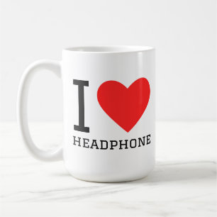 Caneca De Café Eu amo fone de ouvido