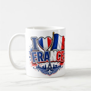Caneca De Café Eu Amo FRANÇA Equipe França 2026 Galo Futebol