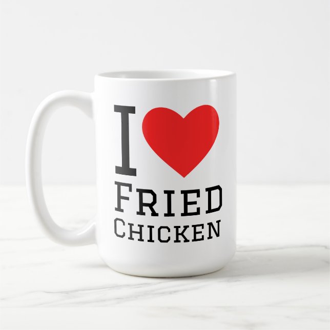 Caneca De Café Eu amo frango frito (Esquerda)