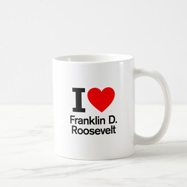 Caneca De Café Eu Amo Franklin D. Roosevelt (Direita)