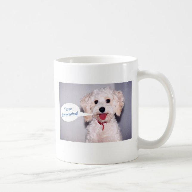 Caneca De Café Eu amo freewriting - personalizado (Direita)