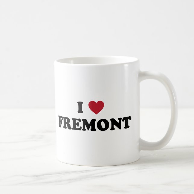 Caneca De Café Eu amo Fremont Califórnia (Direita)