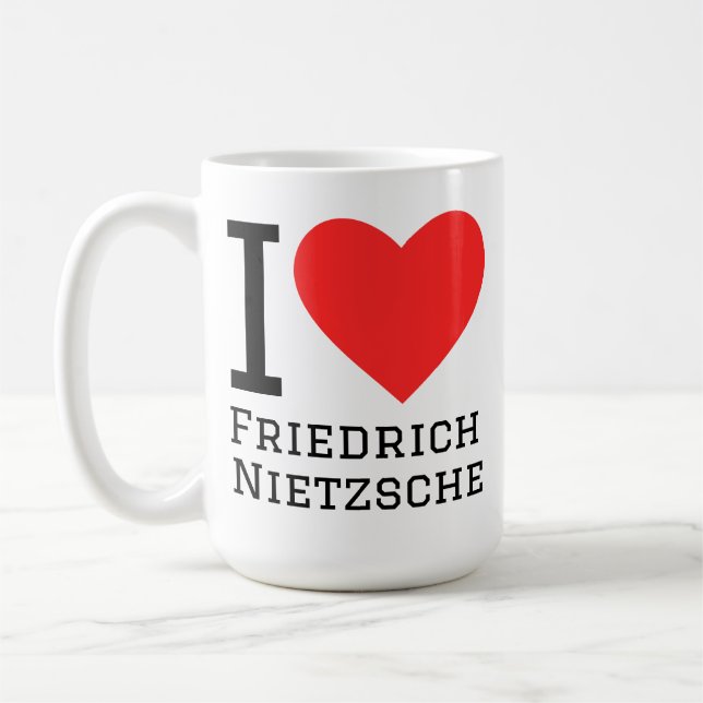 Caneca De Café Eu amo Friedrich nietzsche  (Esquerda)