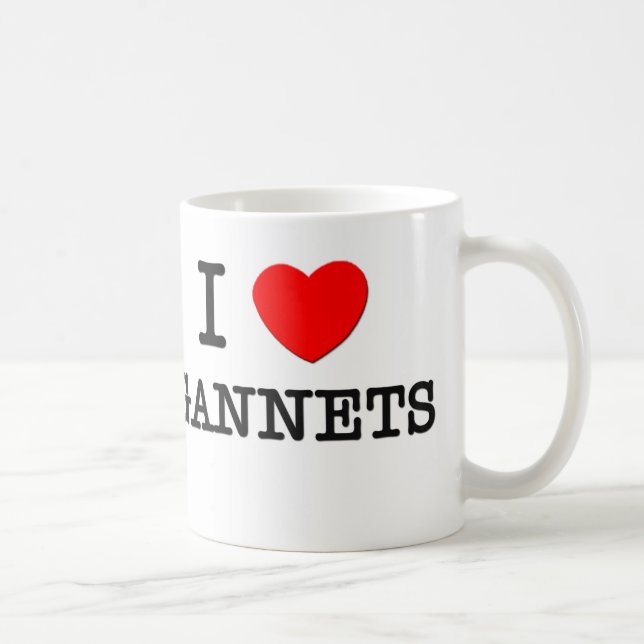 Caneca De Café Eu amo Gannets (Direita)