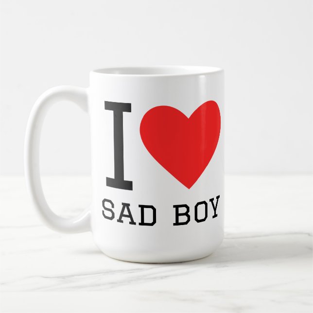 Caneca De Café Eu amo garoto triste (Esquerda)