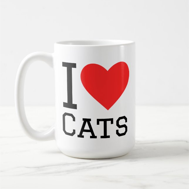 Caneca De Café Eu amo gatos  (Esquerda)