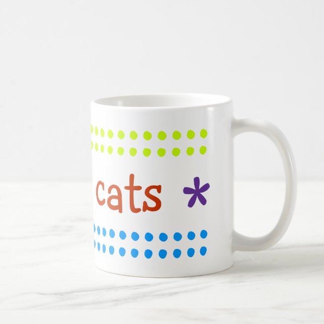 Caneca De Café Eu amo gatos (Direita)