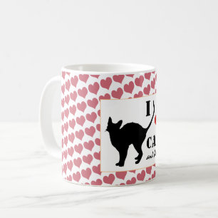 Caneca De Café Eu amo gatos e gatos pretos café da manhã / cane