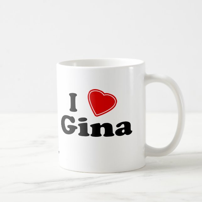 Caneca De Café Eu amo Gina (Direita)