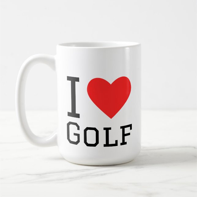 Caneca De Café Eu amo golfe (Esquerda)