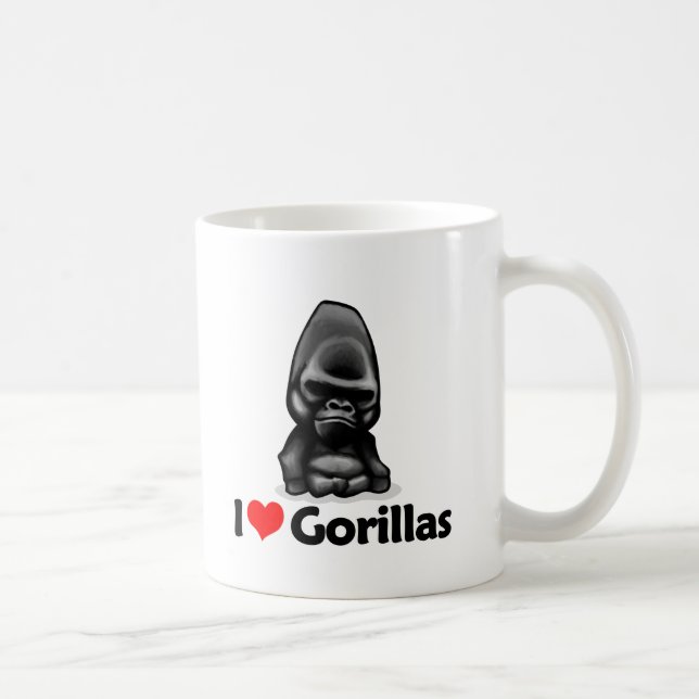 Caneca De Café Eu amo gorila (Direita)