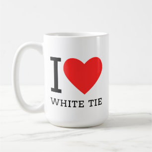 Caneca De Café Eu amo gravata branca