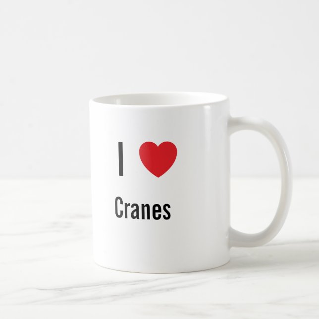 Caneca De Café Eu amo gruas (Direita)