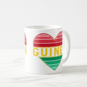 Caneca De Café Eu Amo Guiné, Coração Guineense