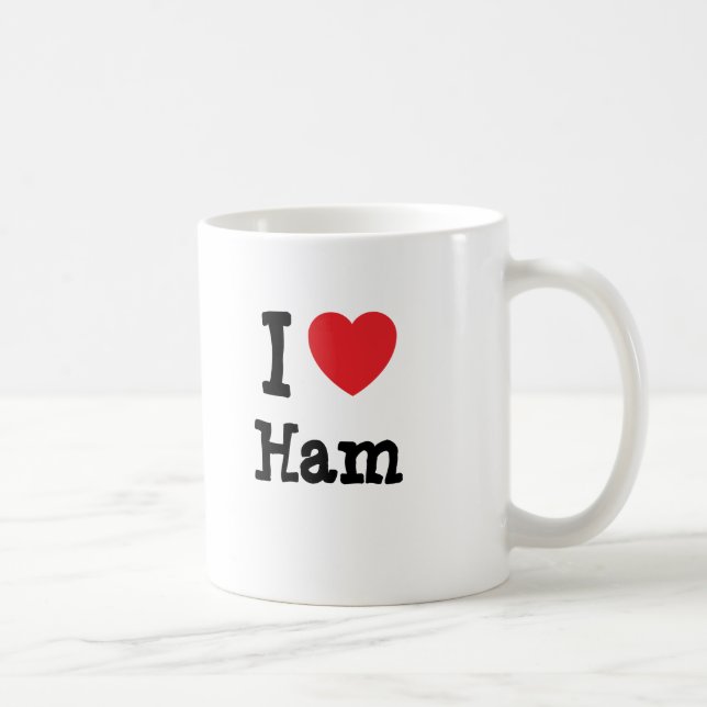 Caneca De Café Eu amo Ham coração T-Shirt (Direita)