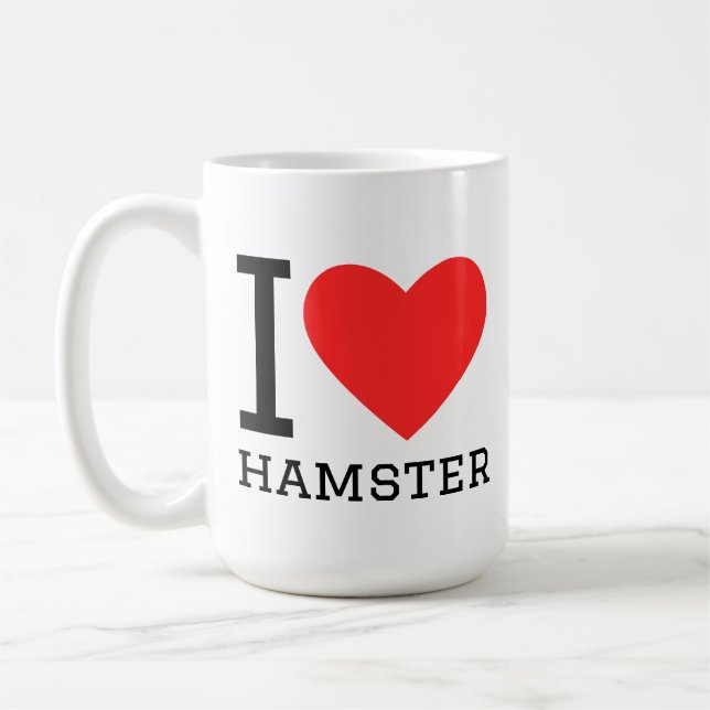 Caneca De Café Eu amo hamster (Esquerda)