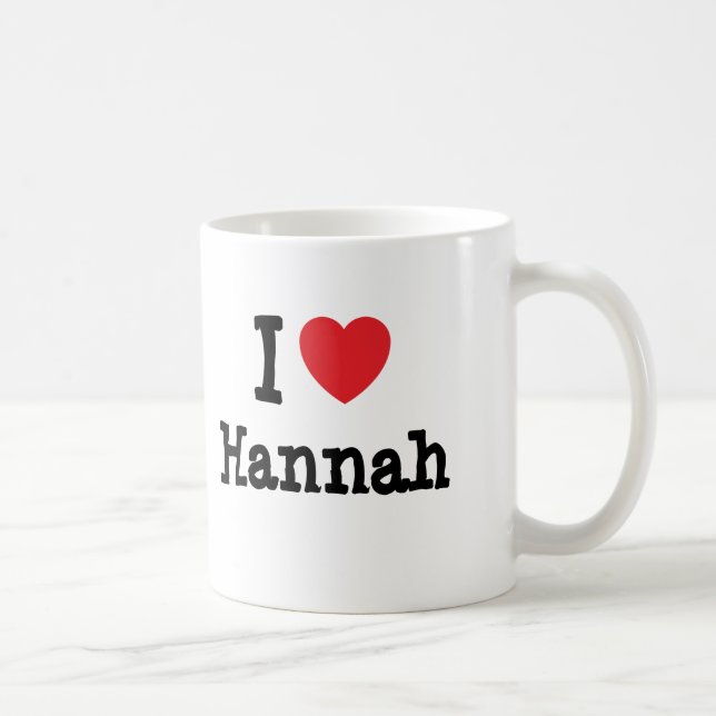 Caneca De Café Eu amo Hannah coração T-Shirt (Direita)