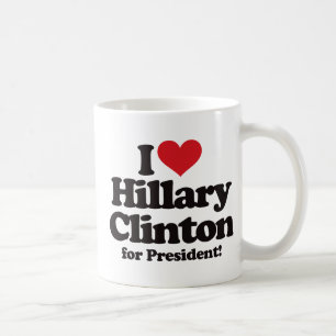 Caneca De Café Eu amo Hillary Clinton para o presidente