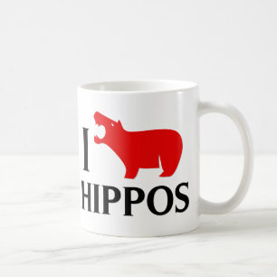 Caneca De Café Eu amo hipopótamos