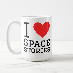 Caneca De Café Eu amo histórias espaciais