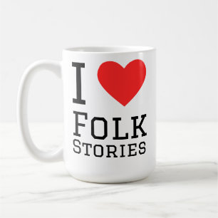 Caneca De Café Eu amo histórias folclóricas