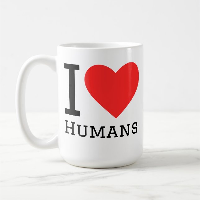 Caneca De Café Eu amo humanos (Esquerda)