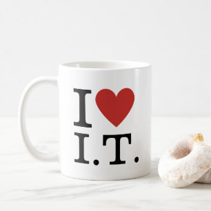 Caneca De Café Eu ❤️ Amo I.T. PERSONALIZÁVEL