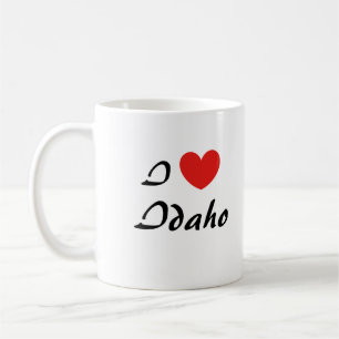 Caneca De Café Eu Amo Idaho Heart Typografia Coffee Mug