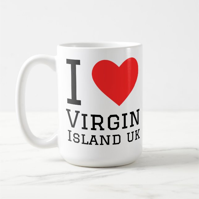Caneca De Café Eu amo Ilhas Virgens Reino Unido (Esquerda)