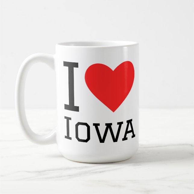 Caneca De Café Eu amo Iowa  (Esquerda)