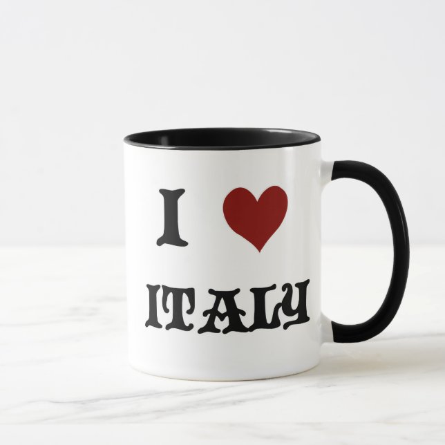 Caneca de Café Eu Amo Itália (Direita)