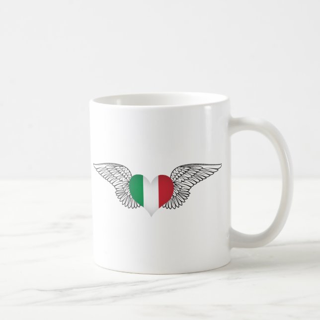 Caneca De Café Eu amo Italia - asas (Direita)