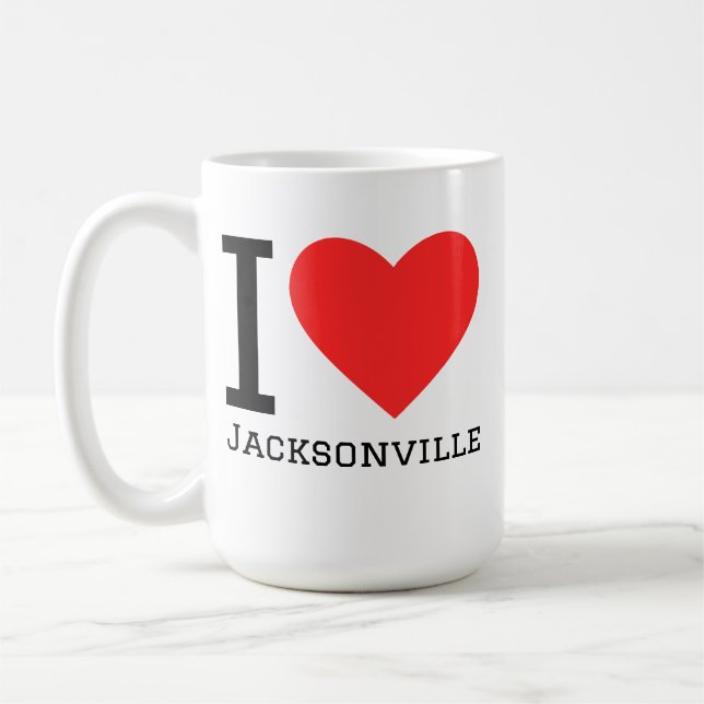 Caneca De Café Eu amo Jacksonville  (Esquerda)