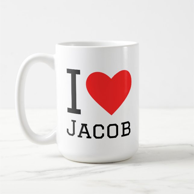 Caneca De Café Eu amo Jacob (Esquerda)