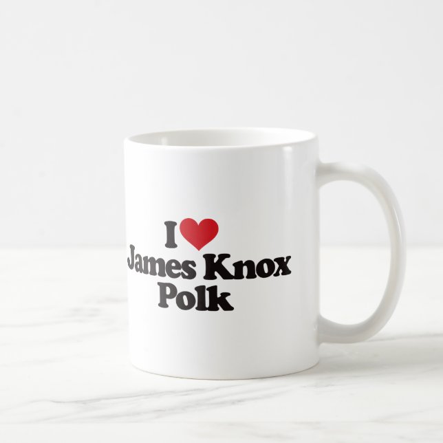 Caneca De Café Eu amo James Knox Polk (Direita)